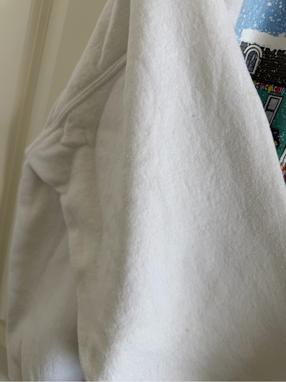 🥭2 for $9 Gildan White Crewneck Sweatshirt with Colorful Holiday Street Graphic - Picture 4 of 6